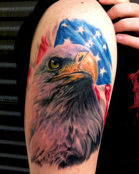 Tattoos - Eagle American Flag - 78482